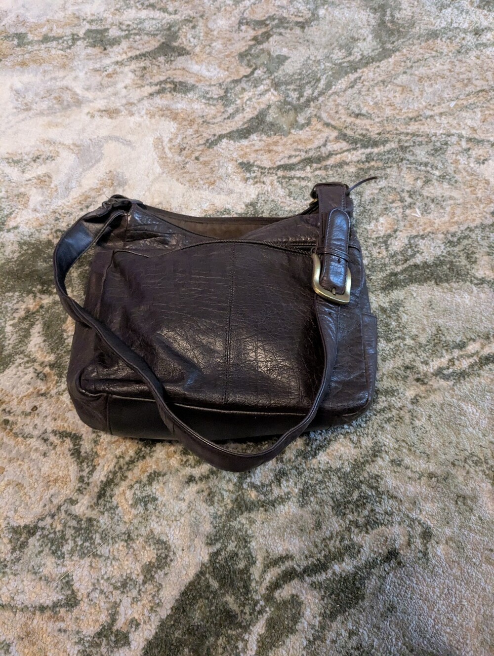 Rolfs Vintage 70'-80's Classic Dark Brown Leather Crossbody Bag